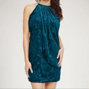 Kensie Teal Velvet Dress